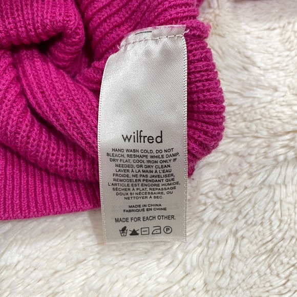 SOLD Montpellier Waist Turtleneck Wool Sweater in Vital Pink - Picture 4 of 5